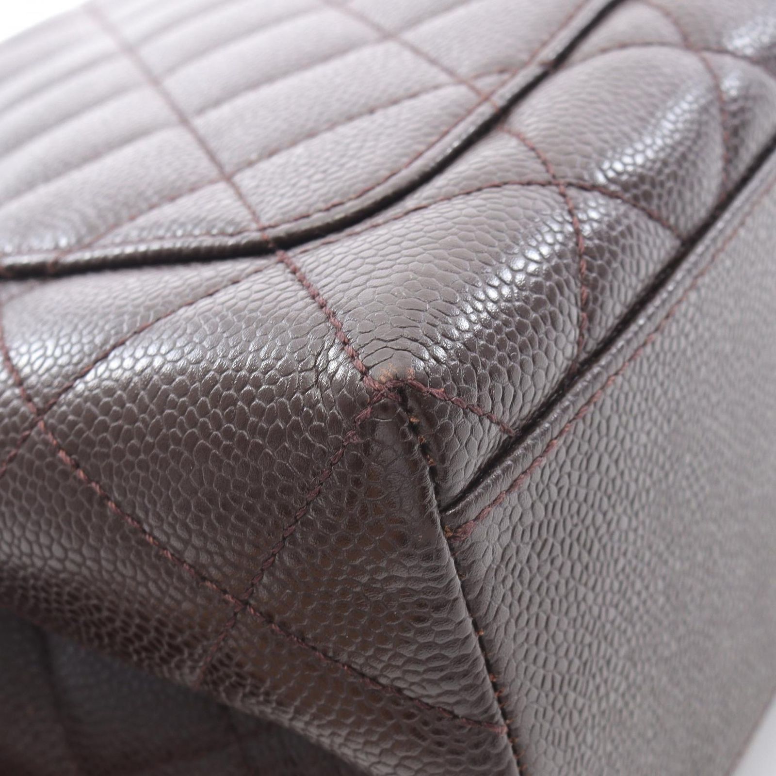 シャネル CHANEL ハンドバッグ マトラッセ ダークブラウン カーフ