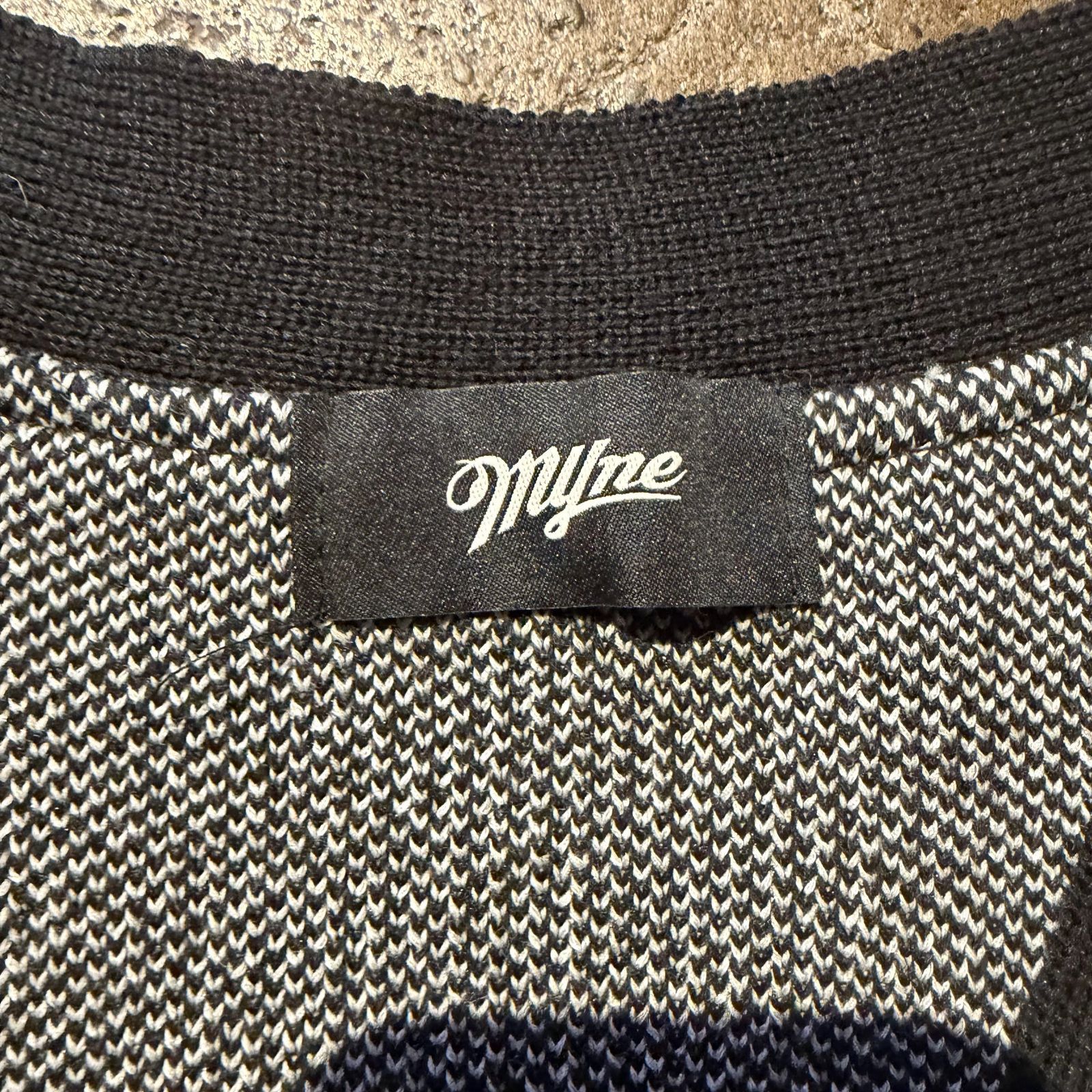 MYne Heart Pattern Cardigan ブラック L マイン MIHARAYASUHIRO