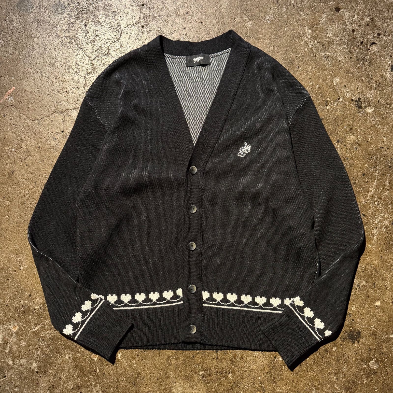 MYne Heart Pattern Cardigan ブラック L マイン MIHARAYASUHIRO