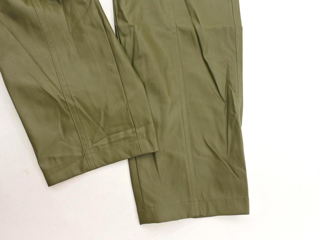 ステュディオス フェイクレザー テーパード パンツ size 2 オリーブ レディース