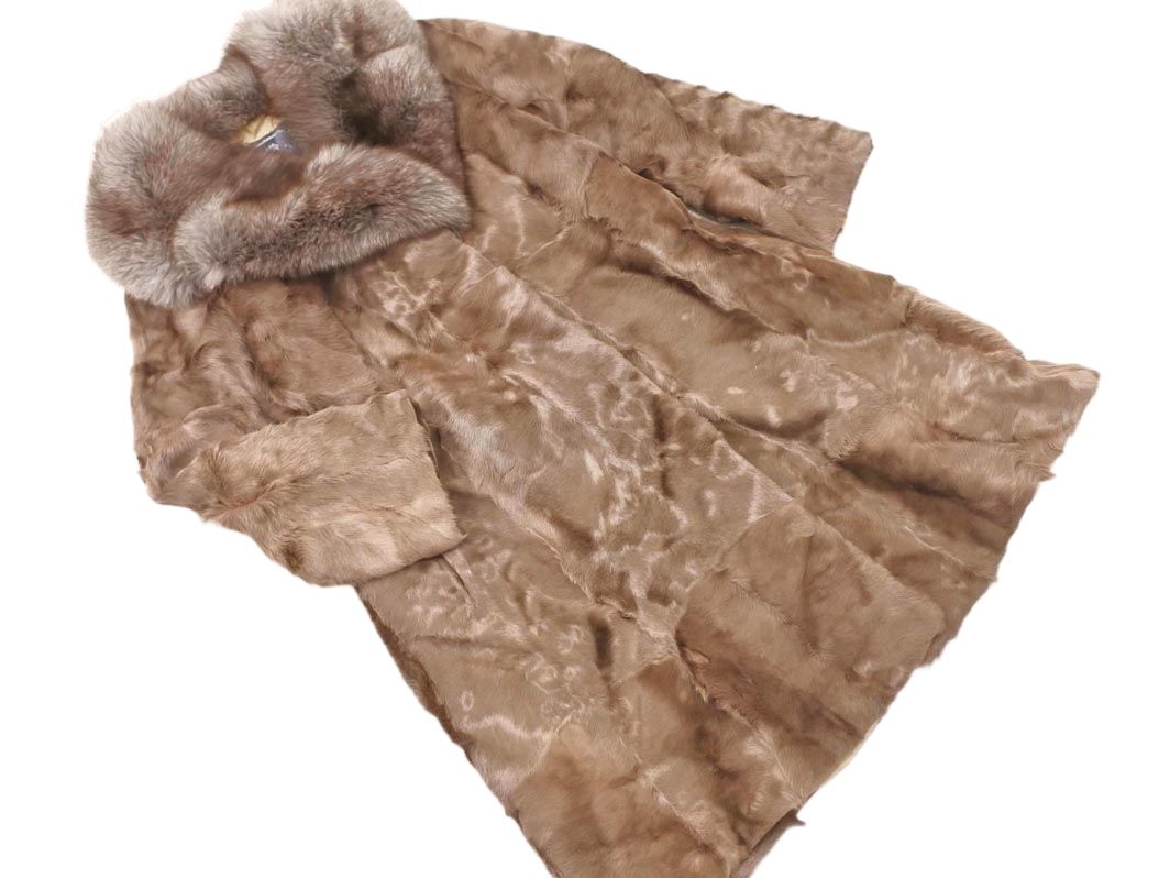 極暖 San Marco FUR サンマルコファー 毛皮 ファーコート 11号 SAN MARCO FUR サンマルコファー リアルファー コート size13/ブラウン