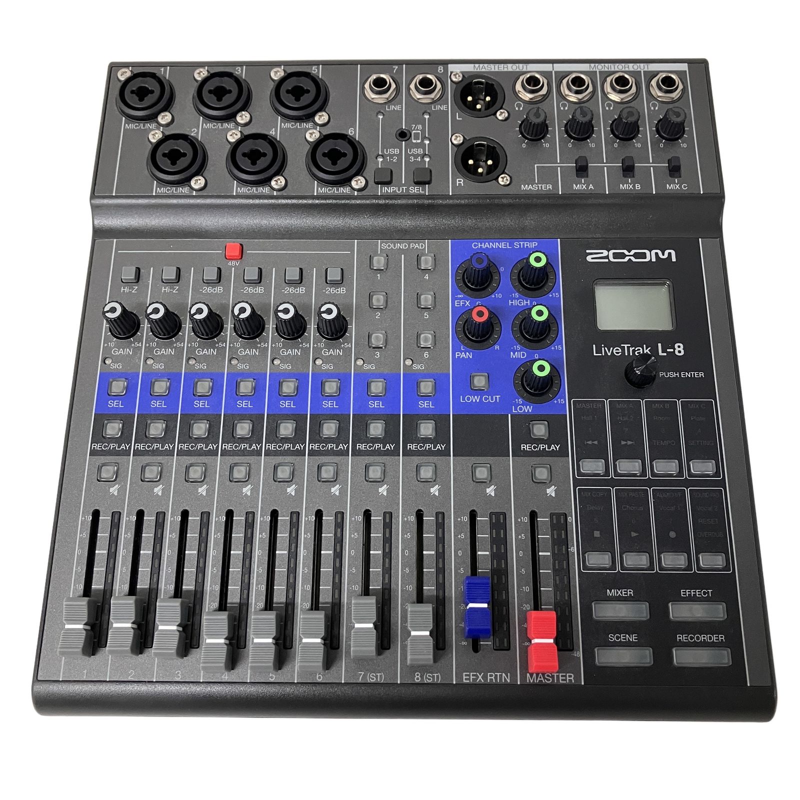 LiveTrak L-8 新古品、美品 ZOOM LiveTrak L-8 デジタルミキサー レコーダー オーディオ