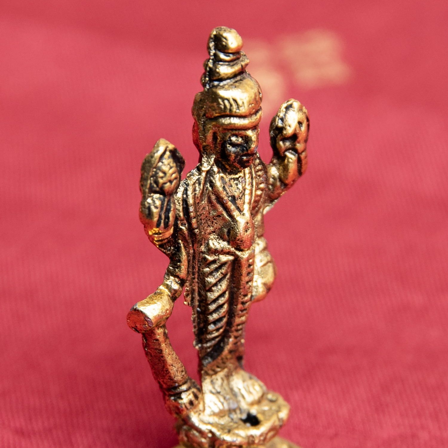 ヴィシュヌ 立像 Vishnu ミニ神像 / 神様像 ブラス像 ヒンドゥー教