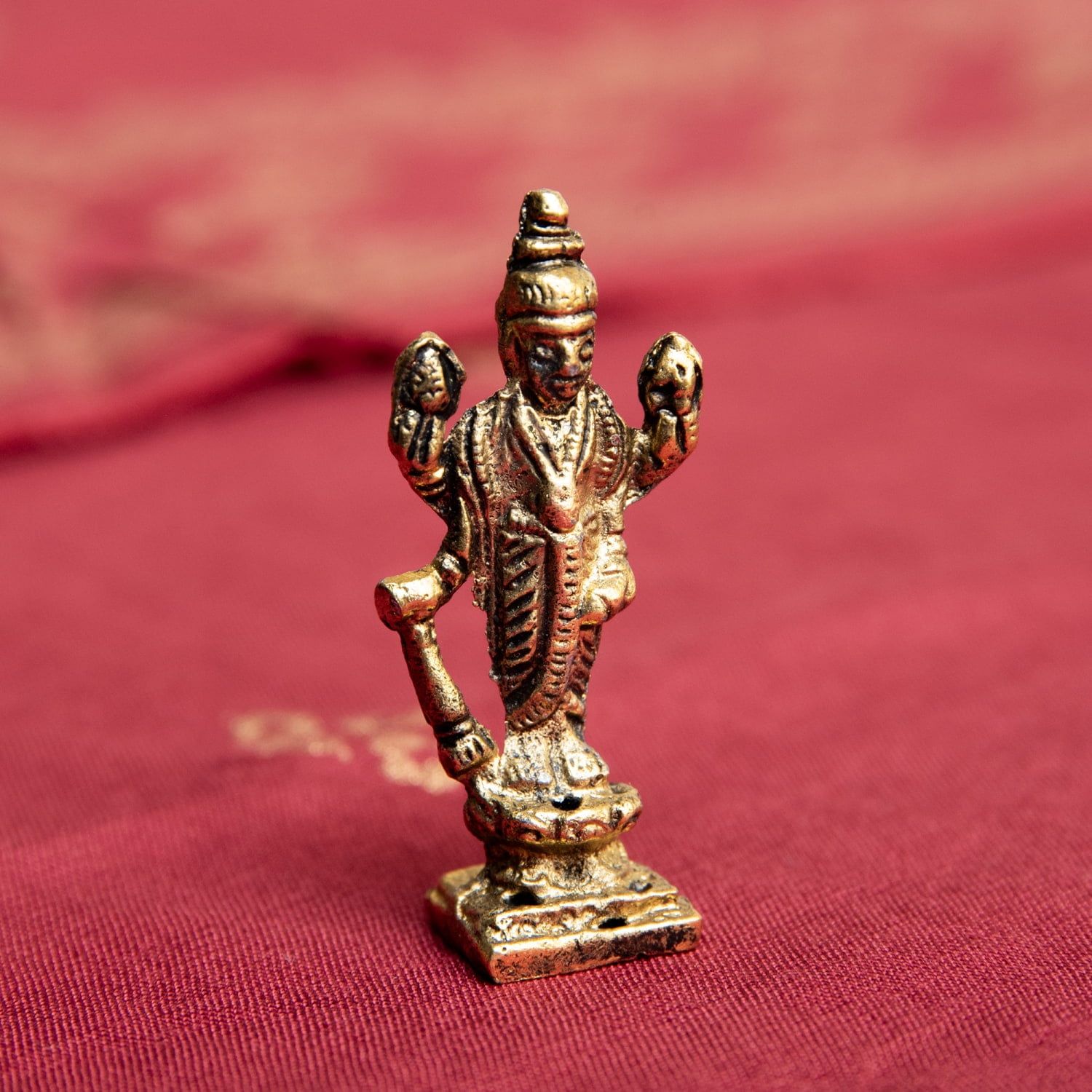 ヴィシュヌ 立像 Vishnu ミニ神像 / 神様像 ブラス像 ヒンドゥー教