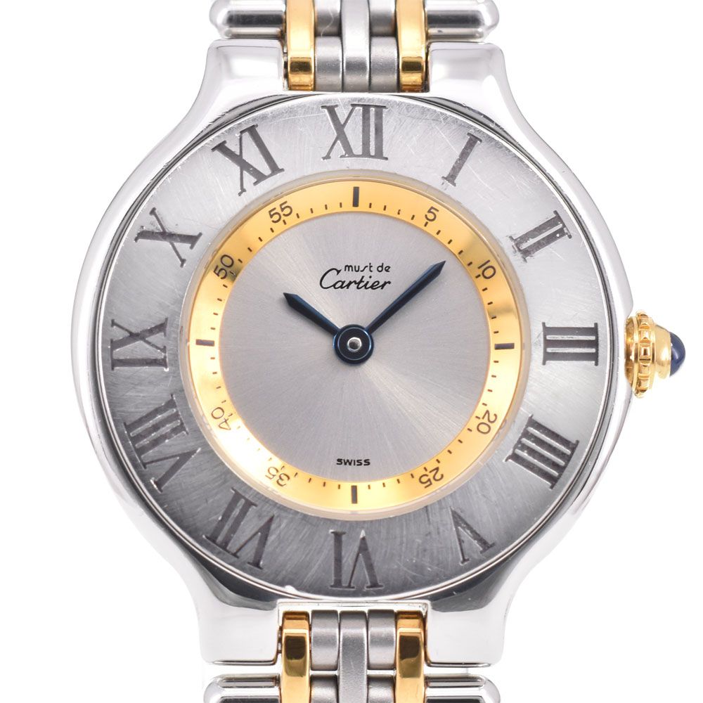 カルティエ CARTIER 1340 マスト21 SM SS GP クォーツ レディース D 144378