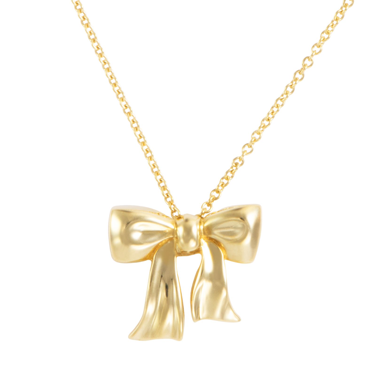 TIFFANY-Co. ティファニー リボン ペンダント ネックレス ゴールド