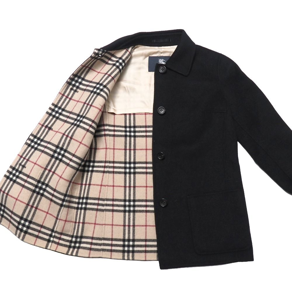 BURBERRY　バーバリー　コート　毛100%　ノバチェック　黒　サイズ38 BURBERRY バーバリー コート サイズ38 ダブルフェイス 裏ノバチェック