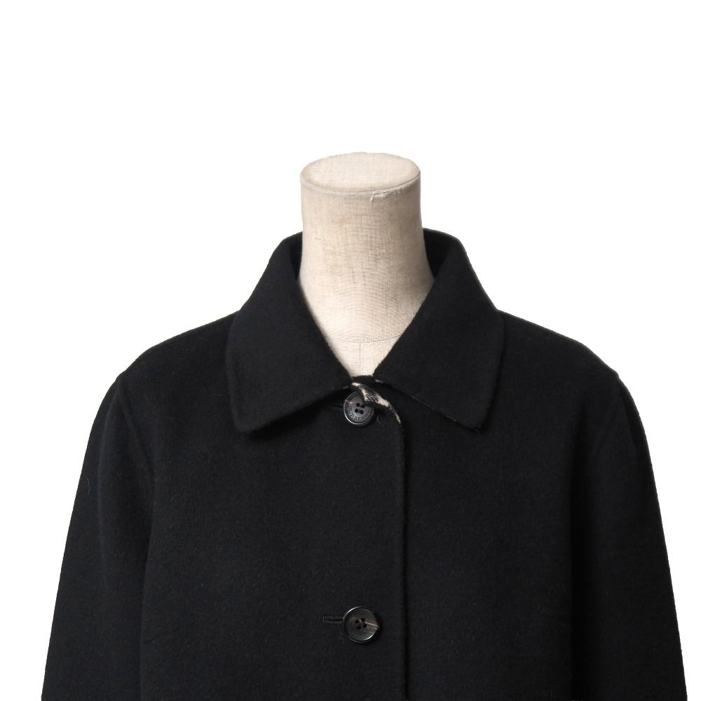 BURBERRY バーバリー 裏ノバチェック柄 38 ブラック BURBERRY バーバリー コート サイズ38 ダブルフェイス 裏ノバチェック