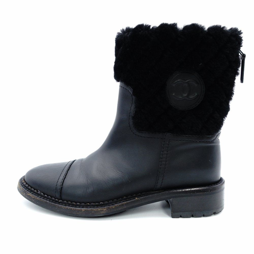 美品 シャネル ムートン マトラッセ ロングフラット ブーツ 37 CHANEL imgrc0086031745.jpg