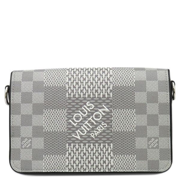 ルイヴィトン LOUIS VUITTON ショルダーバッグ ステュディオ メッセンジャー ダミエグラフィット3 Dキャンバス アンタークティカ シルバー金具 黒 グレー N 50014 RFID 保存袋