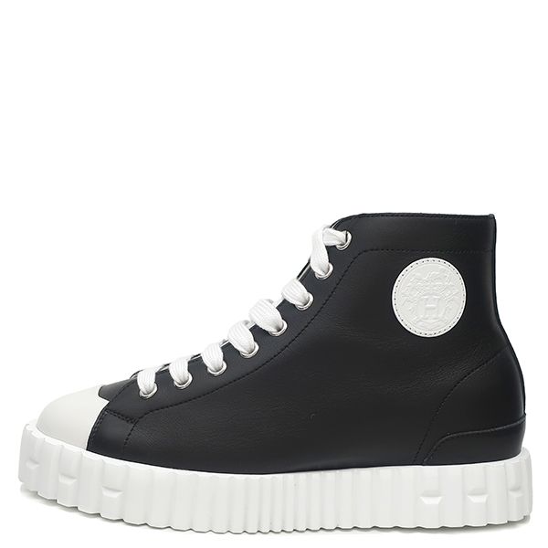 エルメス HERMES スニーカー クライム レザー ホワイト #36 黒 白
