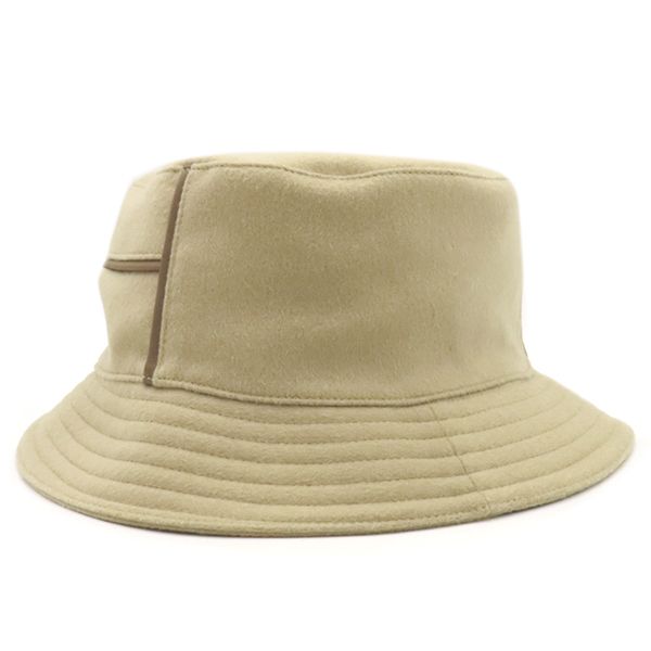 エルメス HERMES ハット ラウル ライン バケットハット カシミヤ ベージュ 59 Ｈロゴ 箱