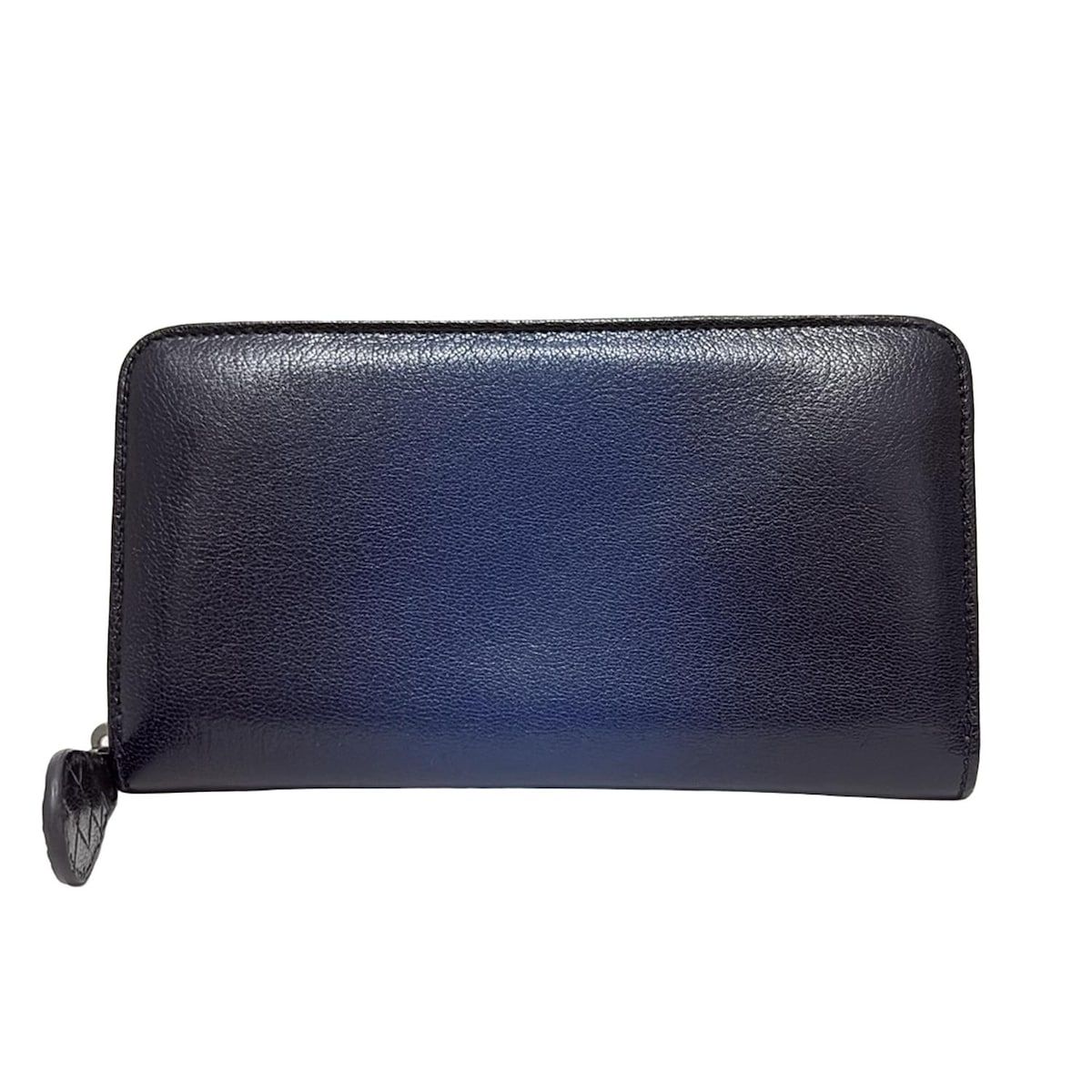 BOTTEGA VENETA(ボッテガヴェネタ) 長財布 - ブルー×ネイビー ラウンド