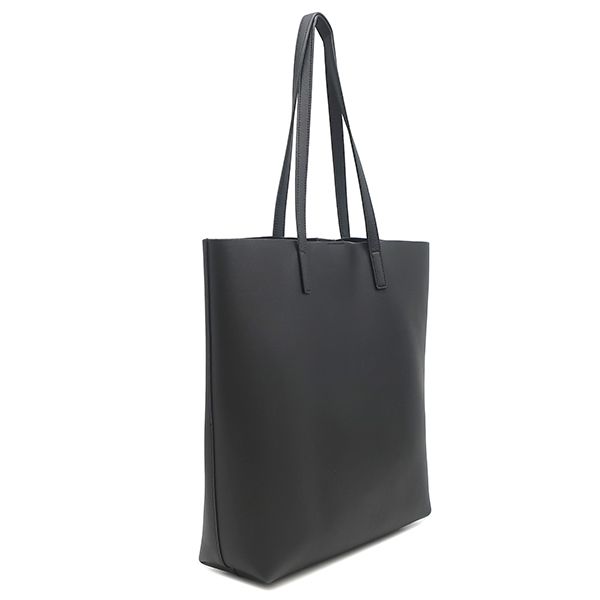 サンローラン SAINT LAURENT トートバッグ ノースサウス ショッピングバッグ カーフ ポリウレタン ブラック ゴールド金具 黒 600306
