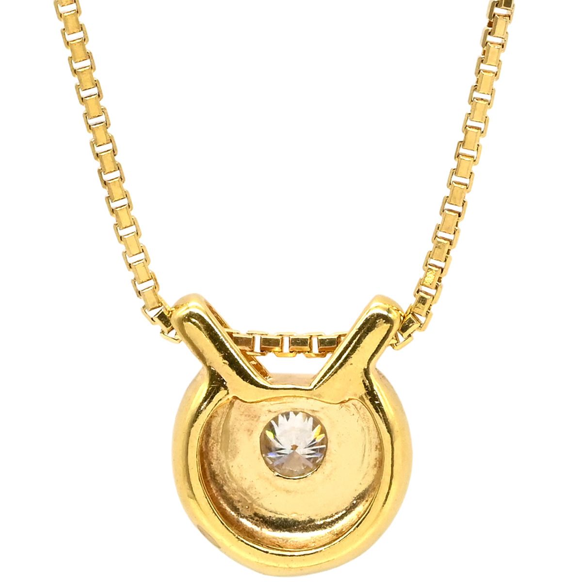 ネックレス ダイヤ ペンダント イエローゴールド Au 750 18 K 18金 1 P 1石 1粒 ラウンド
