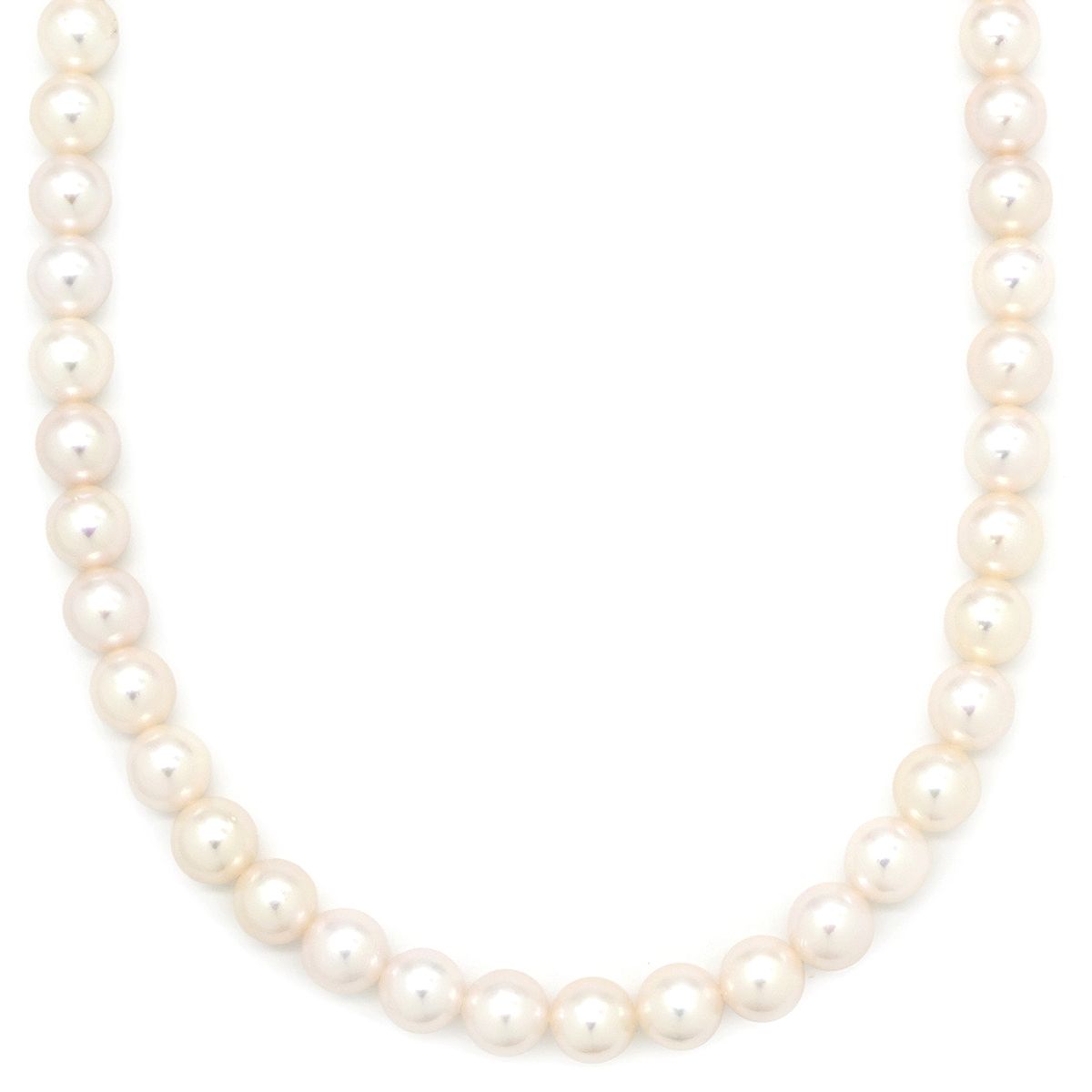 ネックレス パール パールホワイト 真珠 あこやパール フォーマル 一連 750 アコヤ真珠 42.5 cm ラウンドシェイプ