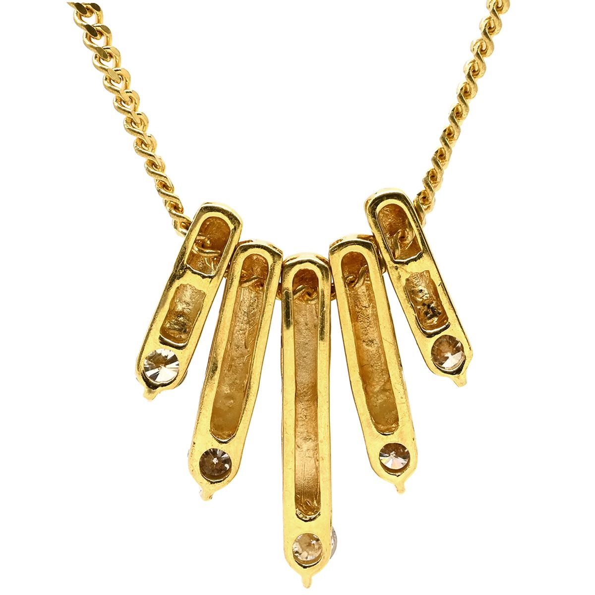 ネックレス ダイヤ ペンダント イエローゴールド Au 750 18 K 18金 5 P 5石 5粒 ゴールドバー