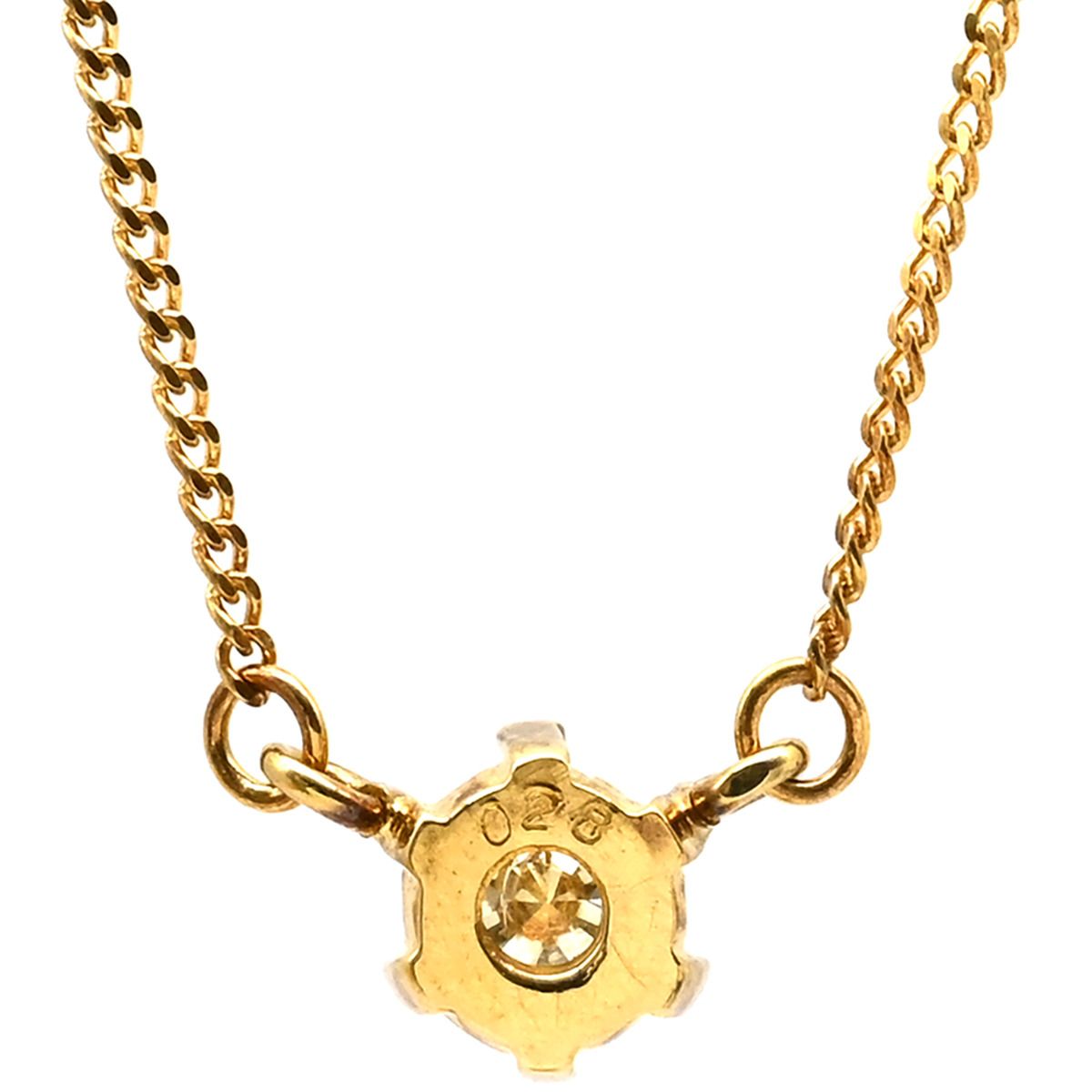 ネックレス 1 Pダイヤ ペンダント イエローゴールド Au 750 18 K YG ラウンドブリリアントカット 1粒 6本爪