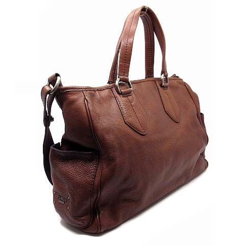 フルラ FURLA UOMO レザー 2 WAY トートバッグ ブラウン 茶