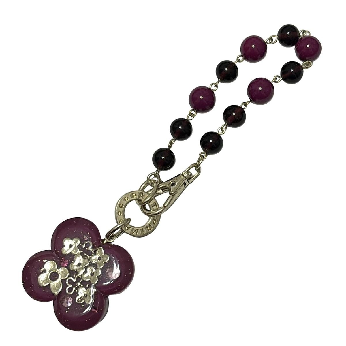 ANTEPRIMA アンテプリマ キーホルダー チャーム パープル ゴールド マルチ フラワー 花