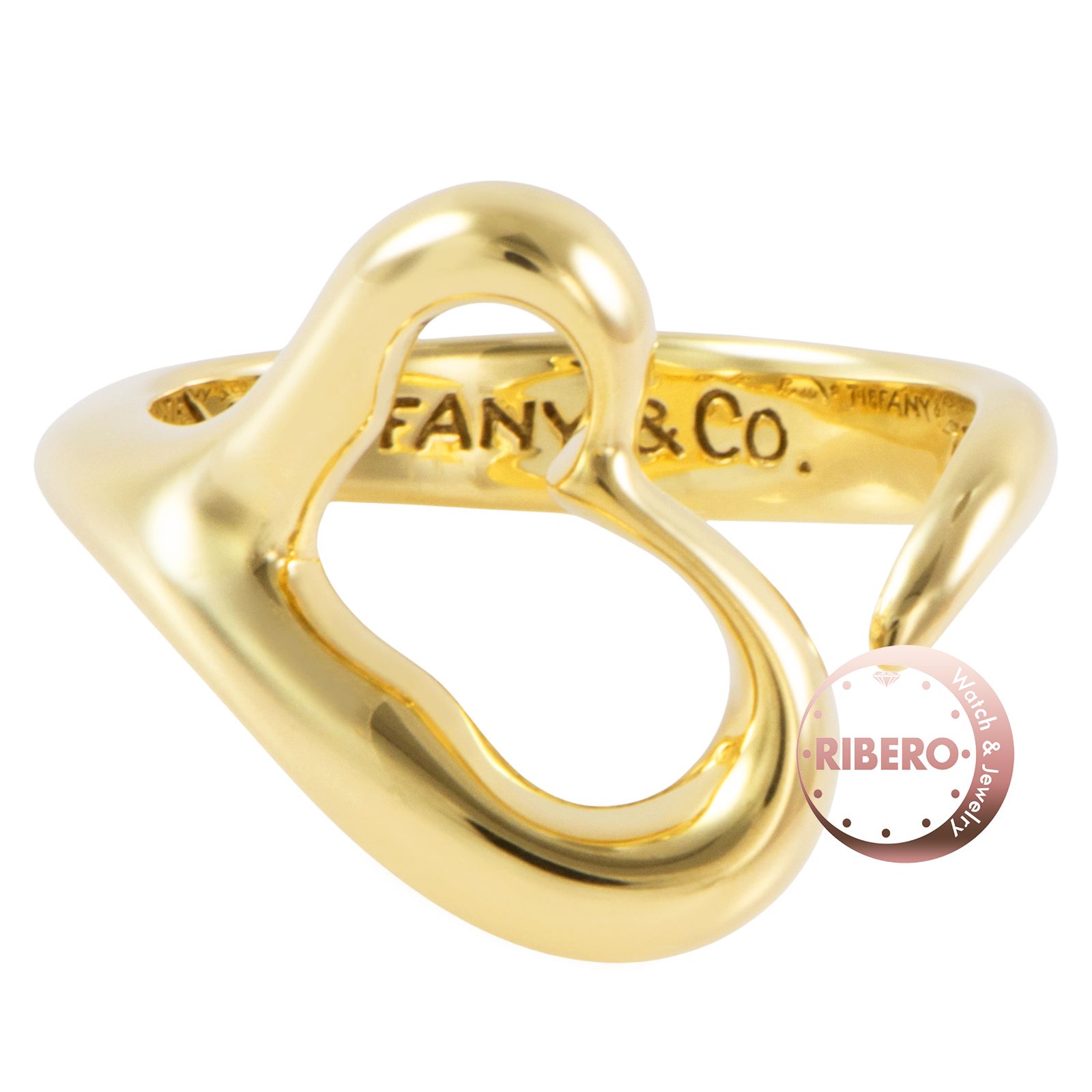 TIFFANY-Co. ティファニー オープン ハート リング 指輪 11号 ゴールド