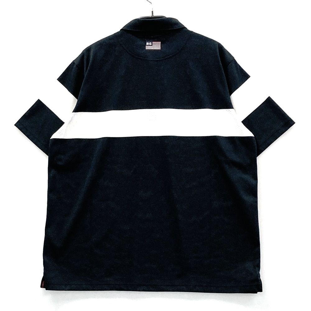 サイズ M GOLF ブリーフィング モデル 半袖ポロシャツ メッシュ切替 ブラック系 ゴルフウェア メンズ ストスト