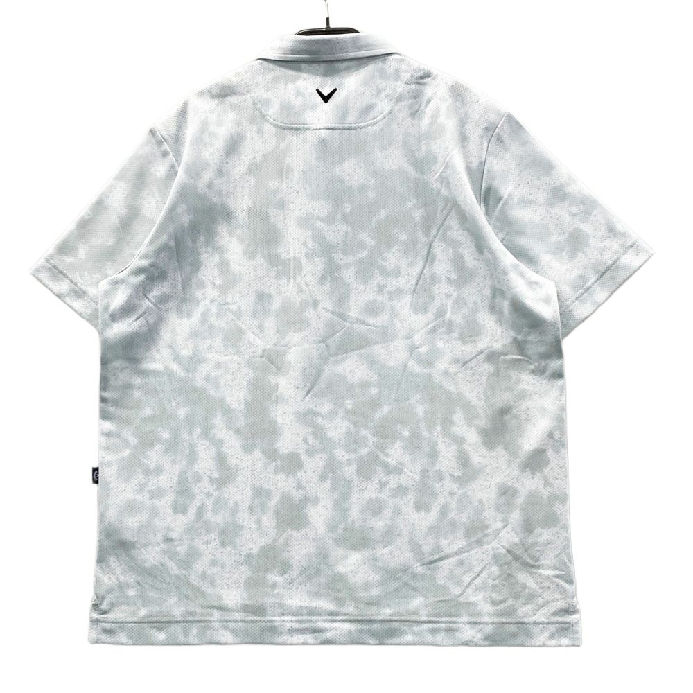 サイズ LL キャロウェイ モデル メッシュ 半袖ポロシャツ 総柄 グレー系 ゴルフウェア メンズ ストスト