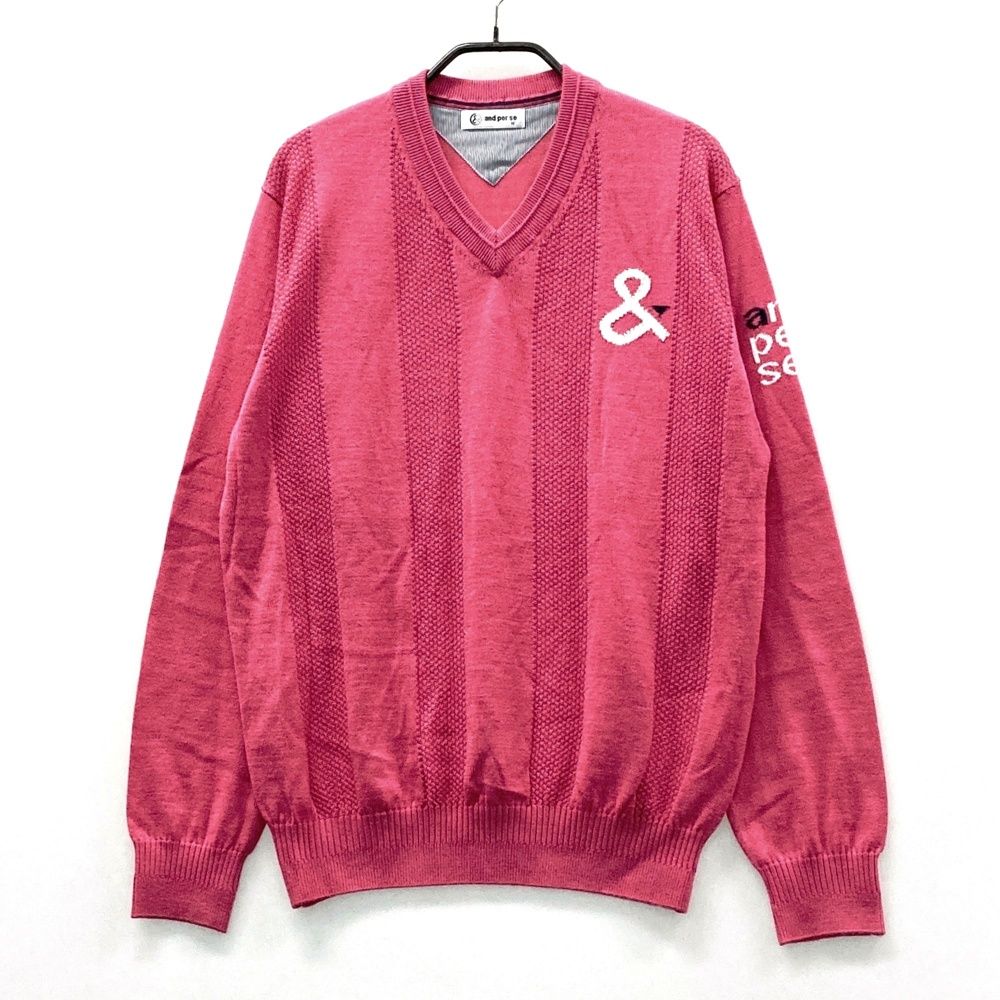 【and per se】 Vネックセーター サイズ：M AND PER SE アンパスィ Vネックニットセーター ウール混