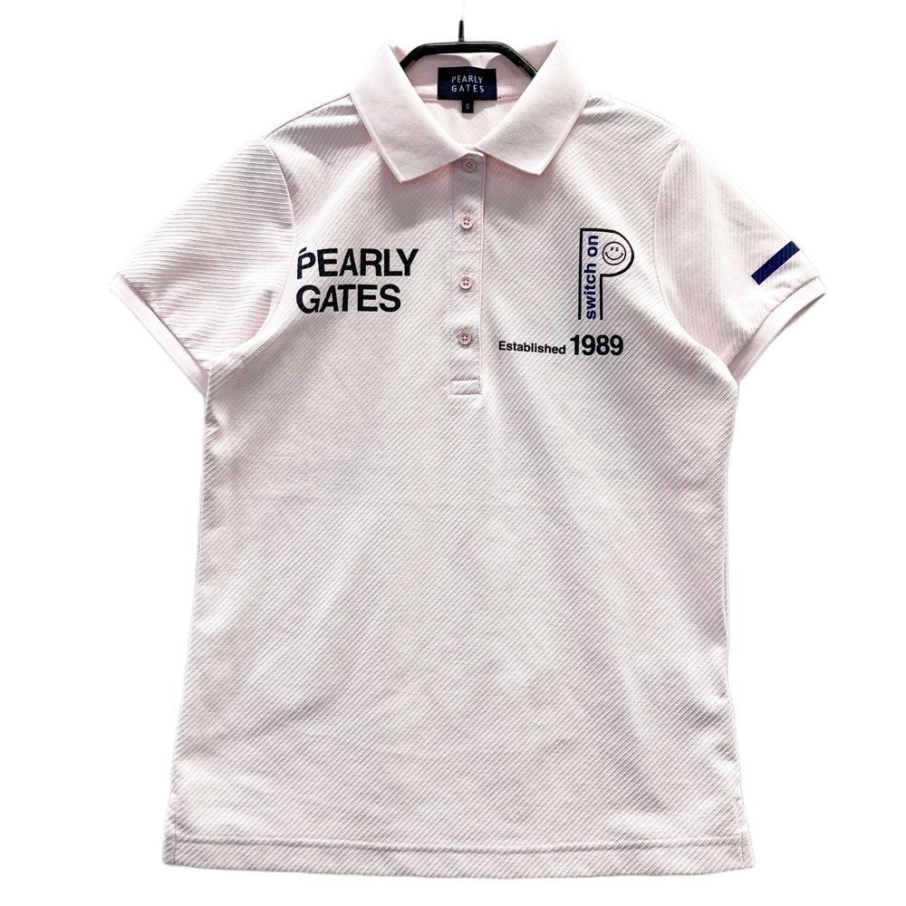 サイズ 0 PEARLY GATES パーリーゲイツ モデル 半袖ポロシャツ ニコちゃん ピンク系 ゴルフウェア レディース ストスト