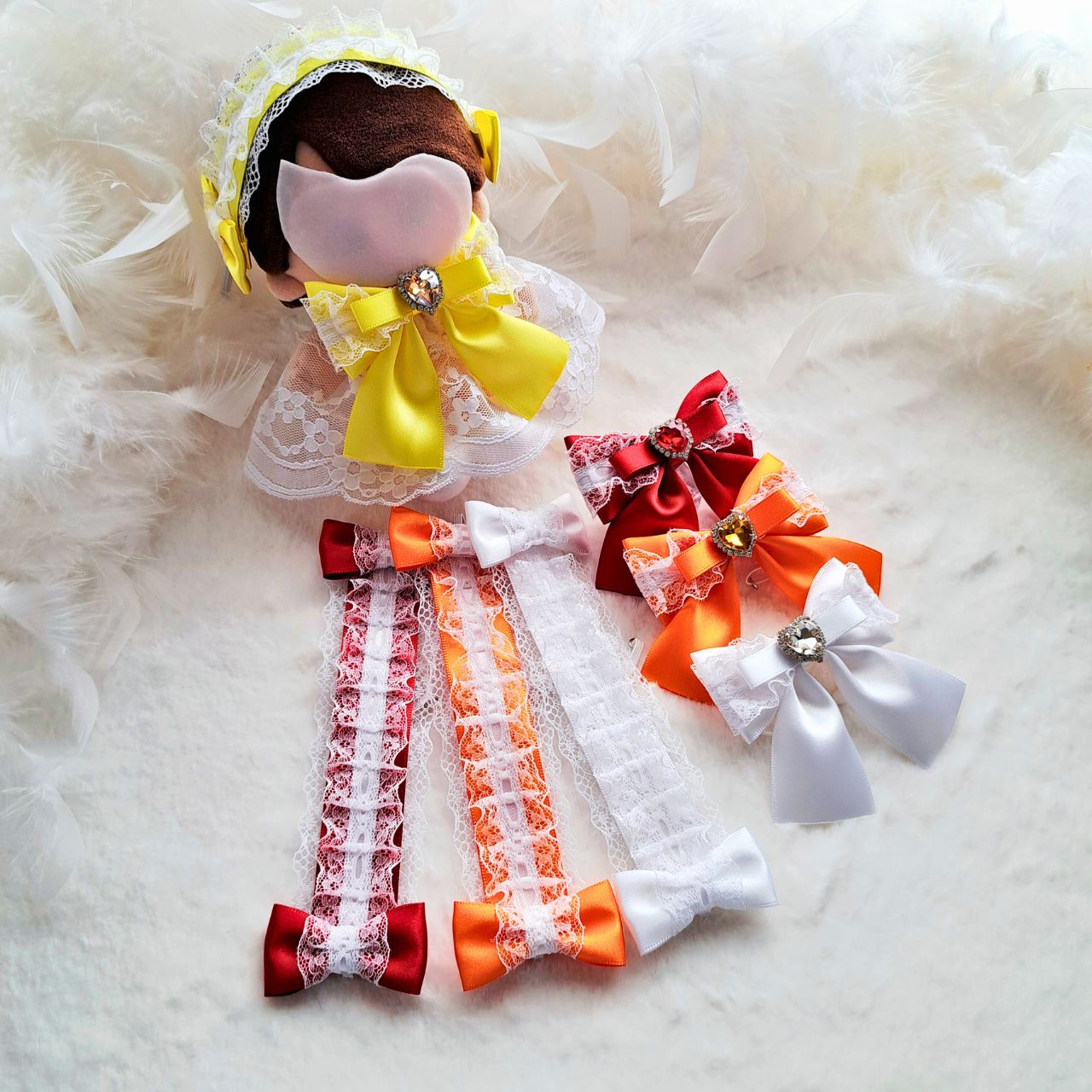 推し活グッズ ぬい用リボン ヘッドドレス ポンチョ 3点セット ぬい活