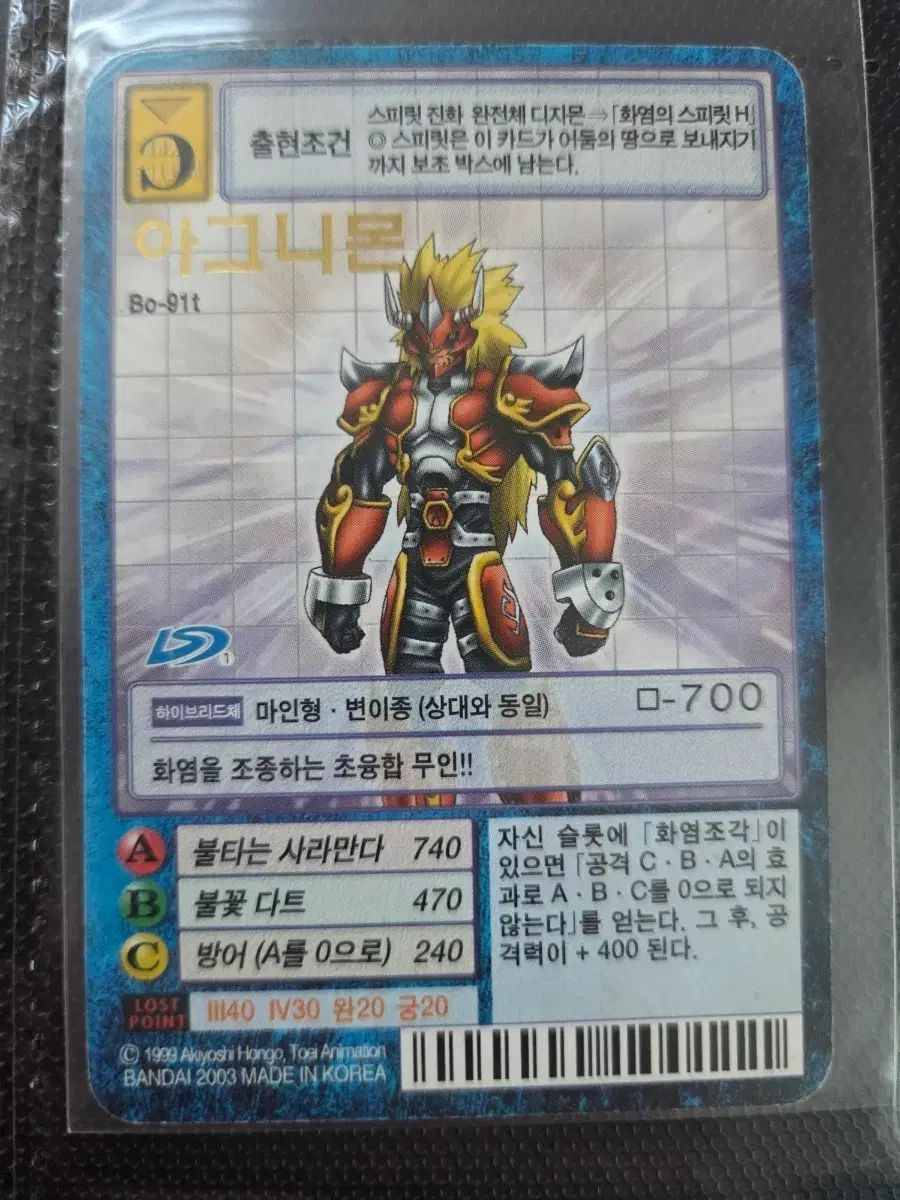 グーデジタルモンスターカード アグニモン Bo 91 t