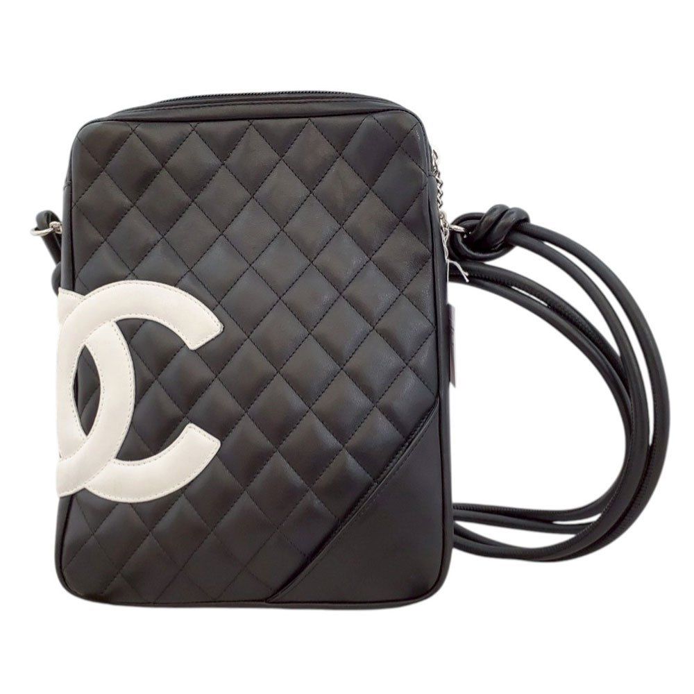 シャネル CHANEL カーフスキン カンボンライン CCマーク ミディアムポシェット A 25178