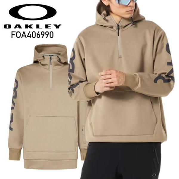 Mサイズ OAKLEY WR ZIP HOODY 1.0 PEBBLE オークリー スノボウェア メンズ スノーボード 撥水フードパーカー オークレー JKT 25-26 日本