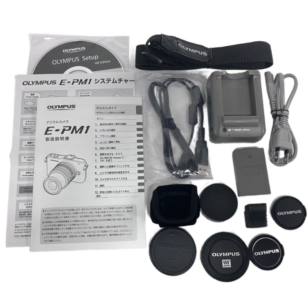 OLYMPUS PEN mini E-PM1 14-42mm 17mm ミラーレス 一眼 カメラ ダブル