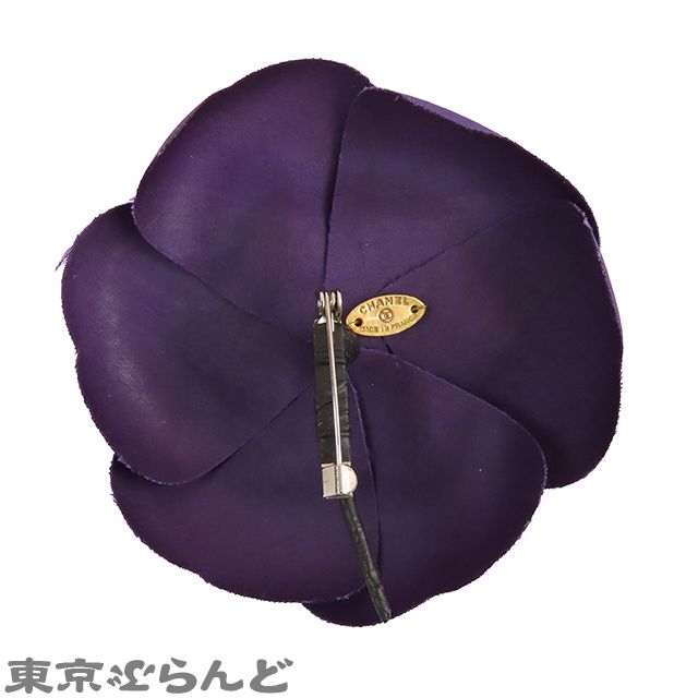 ヴィンテージCHANEL パープル　カメリア　コサージュ シャネル CHANEL ブローチ パープル ファブリック カメリア コサージュ