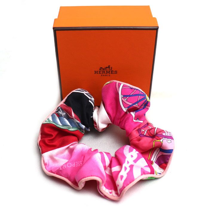 HERMES エルメス シルク シュシュ クラウディア ヘアアクセサリー