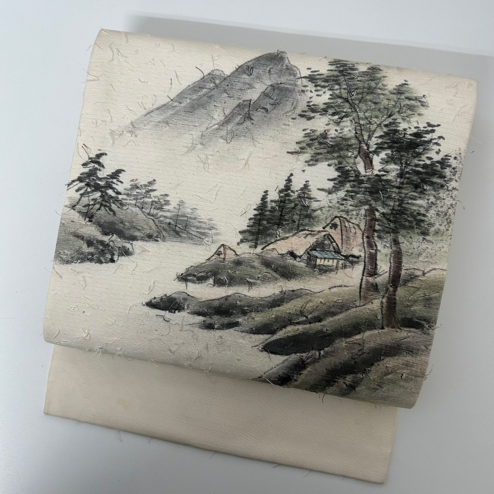 名古屋帯 正絹 作家物 髭紬 手描き風景 九寸 MA-2590 - メルカリ