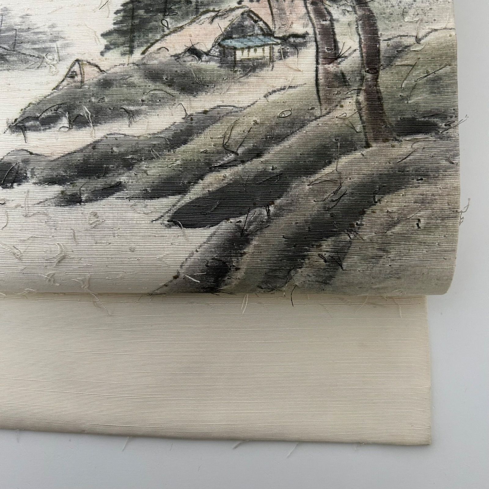 名古屋帯 正絹 作家物 髭紬 手描き風景 九寸 MA-2590 - メルカリ