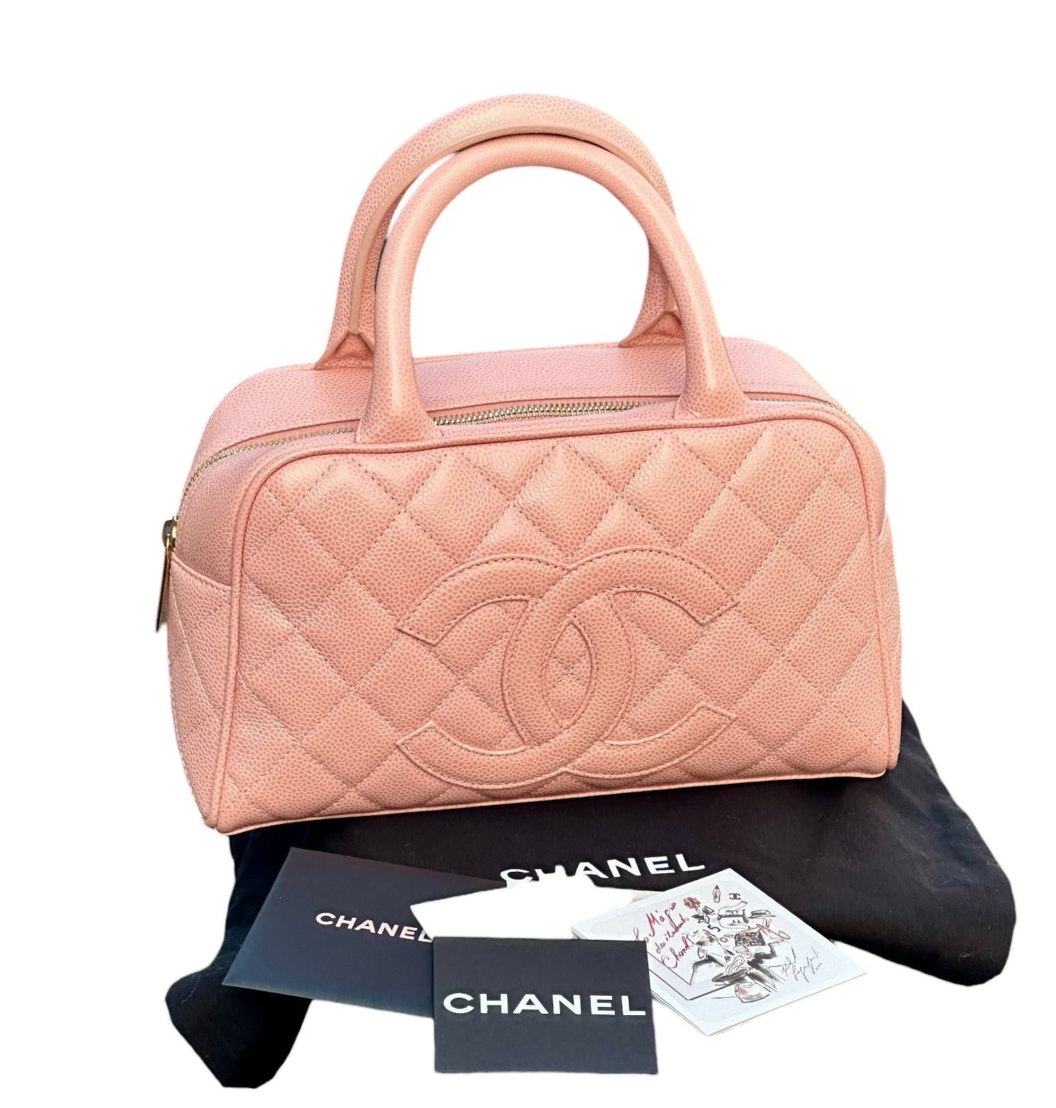 超美品◇本物シャネルCHANELヴィンテージマトラッセキャビアスキンココ