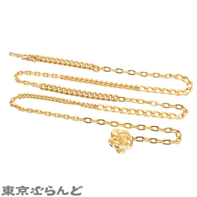 シャネル CHANEL カメリア チェーンベルト ゴールド メタル GP 98P