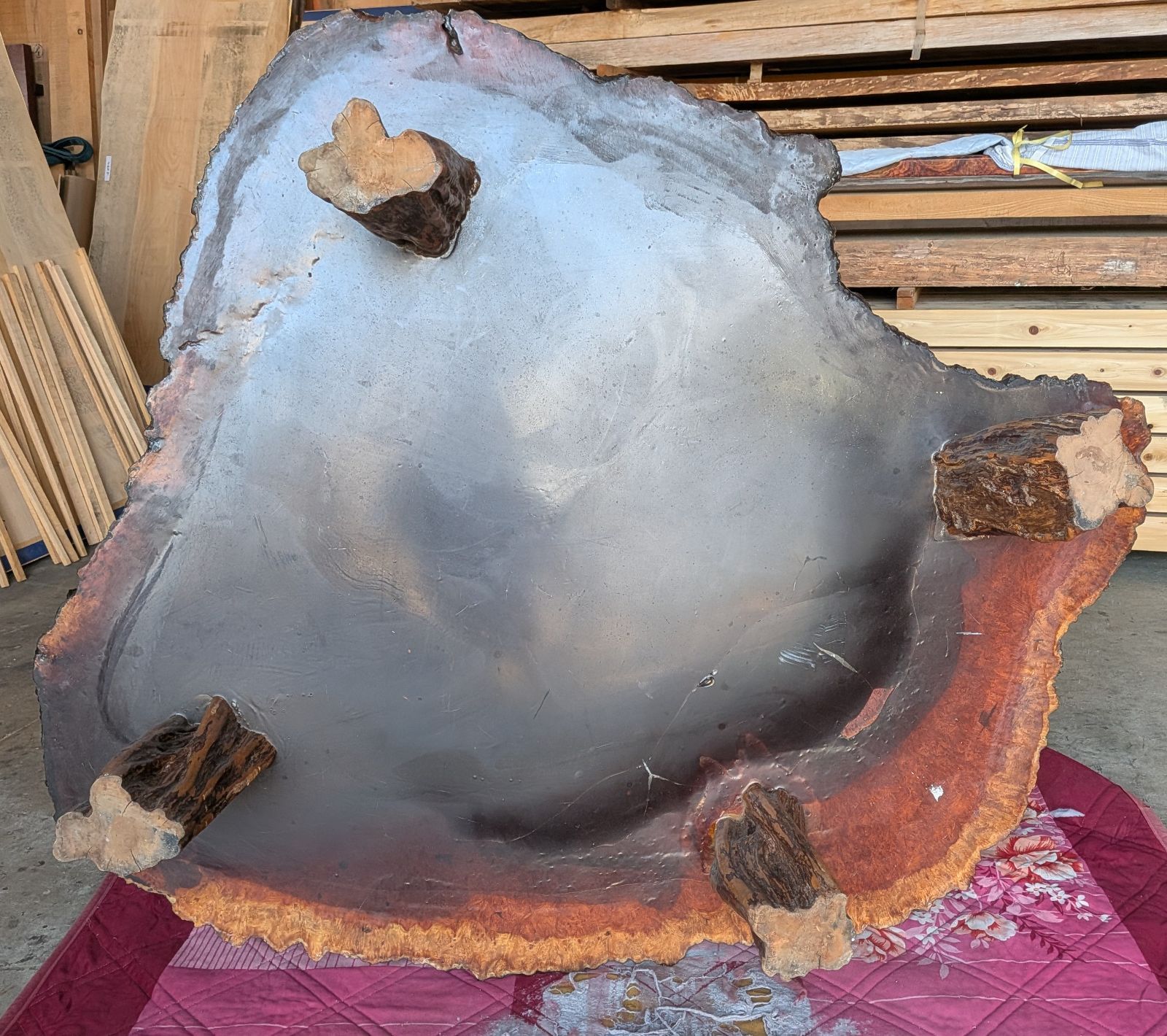 花梨 天然 木材 一枚板 銘木 希少 葡萄杢 瘤杢 座卓 花台 - メルカリ