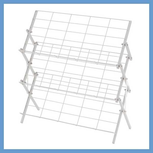 スチール製の折りたたみ式シューズラック ディスプレイオープンラック W 70 D 27 H cm No 68 ホワイト