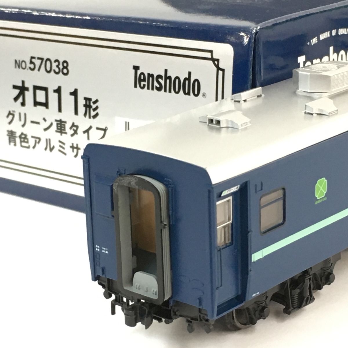 天賞堂 57038 国鉄 10系 軽量客車 オロ11形 グリーン車 青色 アルミサッシ HOゲージ 鉄道模型