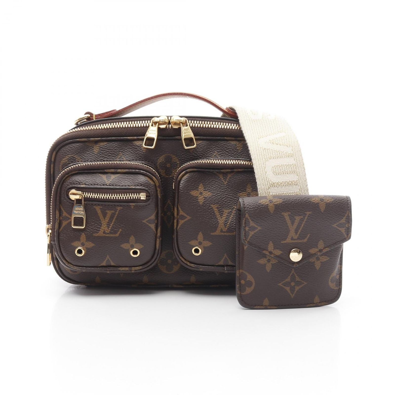 Louis Vuitton ハンドバッグ ブラウン キャンバス ルイ・ヴィトン LOUIS VUITTON ハンドバッグ ユーティリティ クロス