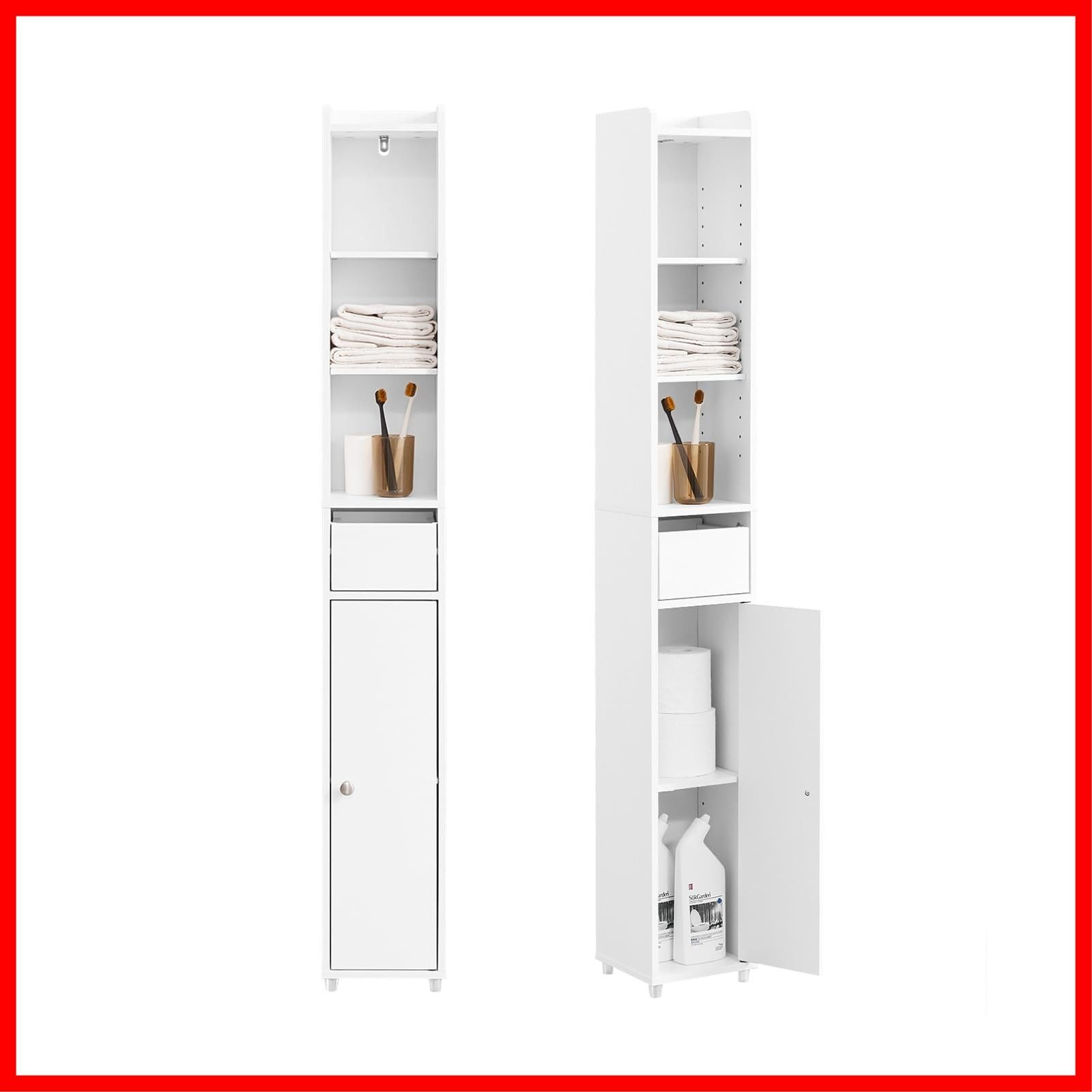 サニタリーラック 幅20 cm コンパクト 収納 薄型 洗面所 一人暮らし スリム 食器棚 可動棚 ランドリーラック BZR 34 K W 隙間収納