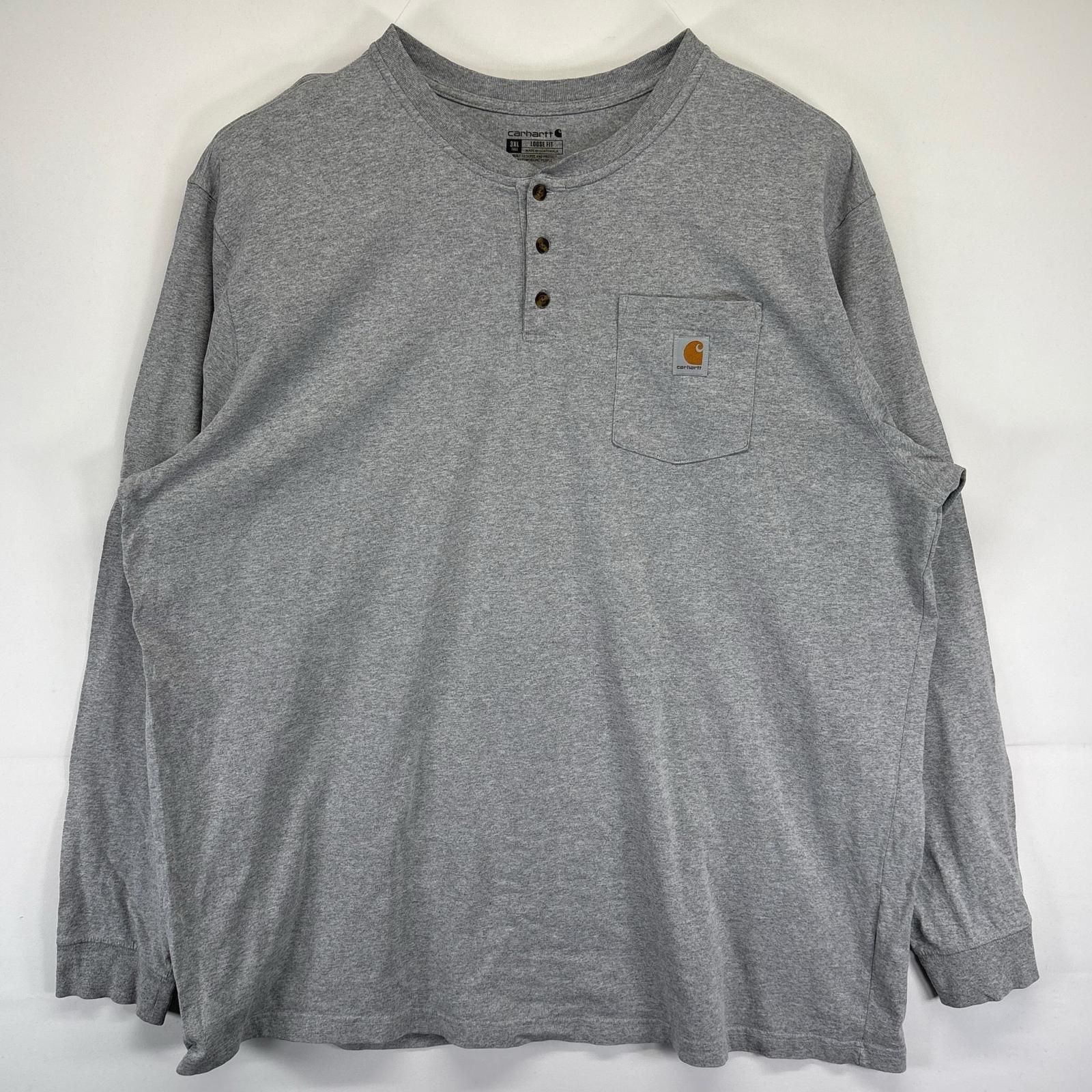 古着 カーハート Carhartt 長袖Tシャツ クルーネック 大きいサイズ ワンポイントロゴ ワーク XXL  ブラック メンズ tシャツ 「CARHARTT」長袖　クルーネックポケットTシャツ　L/S TEE ユニセックス メンズ レディース