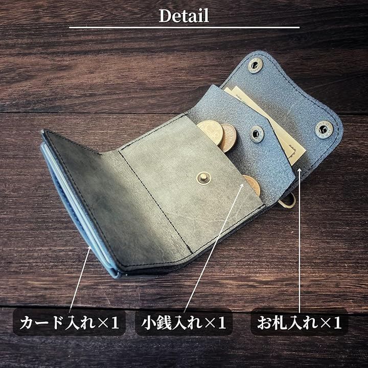 ASIAN ZACCA トラッカーウォレット ショート 本革 三つ折り財布 栃木
