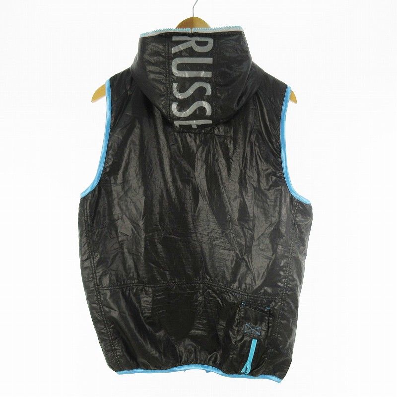 russeluno ラッセルノ ゴルフ ベスト 中綿 ジップアップ フード ロゴ