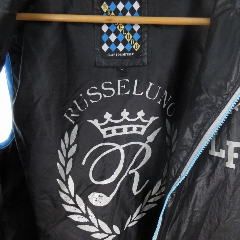 russeluno ラッセルノ ゴルフ ベスト 中綿 ジップアップ フード ロゴ