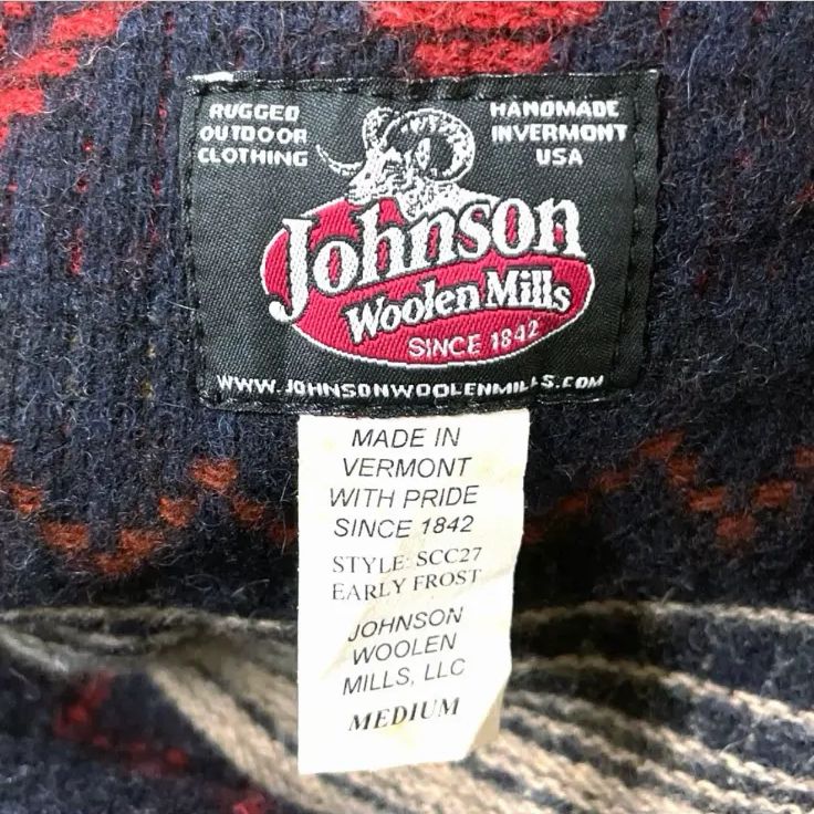 Johnson Woolen Mills ネイティブ柄 ウール ポンチョ レディース M